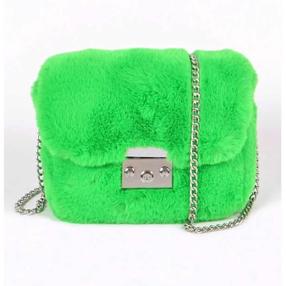 Bright and Bold Fuzzy Mini Crossbody Bag